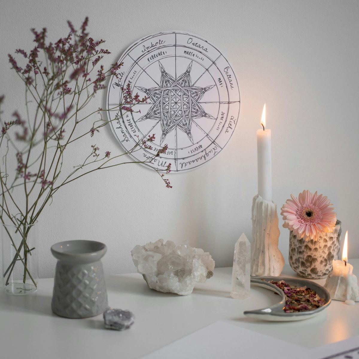 Candles and spiritual objects